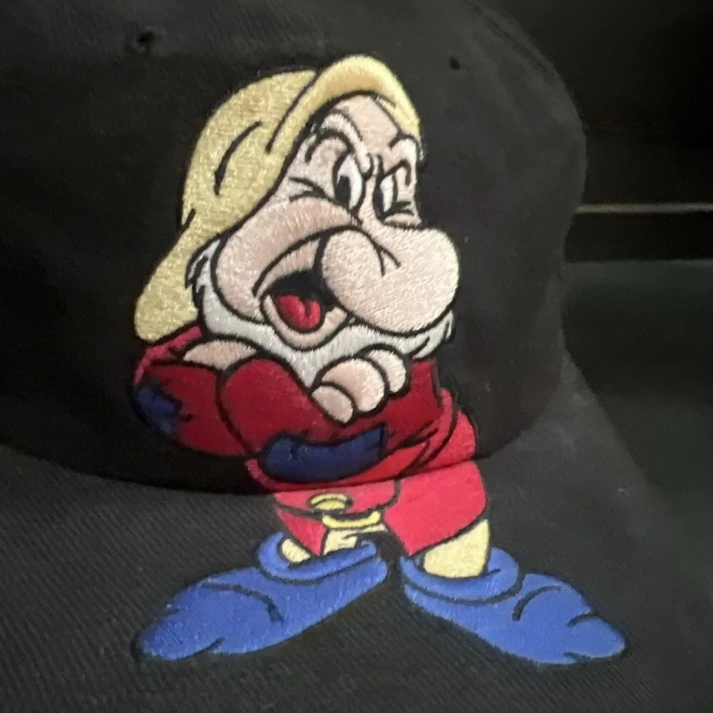 Vintage 90s Grumpy Snow White 7 Dwarfs Snapback Cap Walt Disney Goofys Hat Co